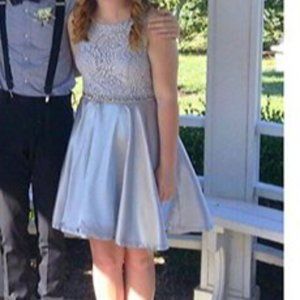 Silver Formal/Homecoming Maxi Dress